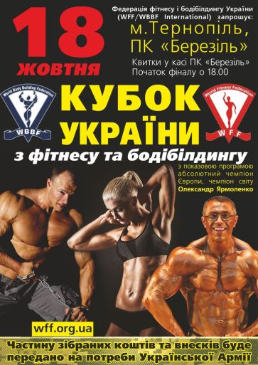 18 жовтня у Тернополі змагання з бодибілдингу від WFF/WBBF