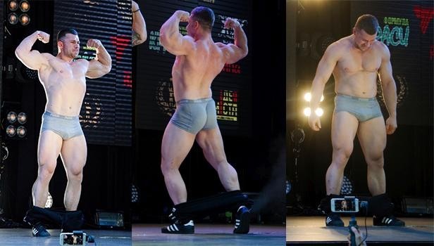 Київський бодібілдер зняв штани на сцені в центрі Львова